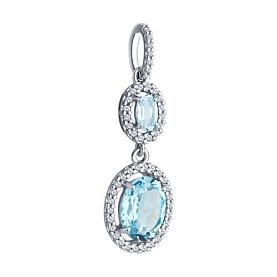 Подвеска Diamant - Серебро 925, Топаз, Фианит (арт. 94-330-02046-1)