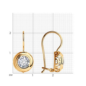 Серьги SOKOLOV - Золото 585, Фианит (арт. 027416)