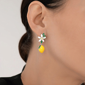 Серьги SOKOLOV - Серебро 925, Фианит, Эмаль (арт. 94027084)