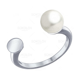 Кольцо SOKOLOV - Серебро 925, Жемчуг имитация (арт. 94012021)