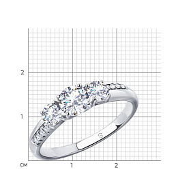 Кольцо SOKOLOV - Серебро 925, Фианит (арт. 94012831)