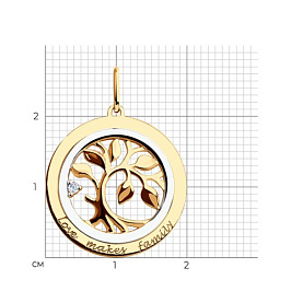 Подвеска SOKOLOV - Золото 375, Фианит (арт. 035853-4)