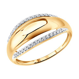 Кольцо SOKOLOV - Золото 585, Фианит (арт. 019835)