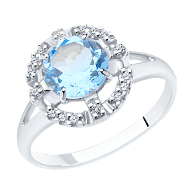 Кольцо Diamant - Серебро 925, Топаз, Фианит (арт. 94-310-00679-1)