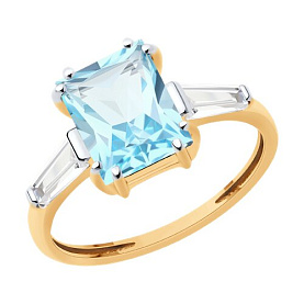 Кольцо Diamant - Золото 585, Топаз, Фианит (арт. 51-310-02433-1)