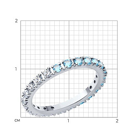 Кольцо SOKOLOV - Серебро 925, Топаз, Фианит (арт. 92014520)