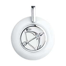 Подвеска Diamant - Серебро 925, Керамика, Фианит (арт. 94-130-00578-1)