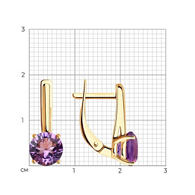 Серьги SOKOLOV - Золото 585, Аметист (арт. 728950)