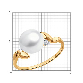 Кольцо Diamant - Серебро 925, Жемчуг культивированный, Фианит (арт. 93-310-02680-1)