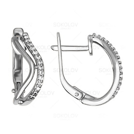 Серьги SOKOLOV - Серебро 925, Фианит (арт. 94020881)