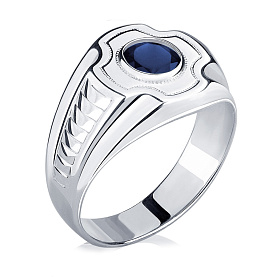 Кольцо Platinum Lab. - Платина 950, Сапфир (арт. ПК-082С-01)