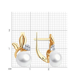 Серьги Diamant - Серебро 925, Жемчуг культивированный, Фианит (арт. 93-320-01961-1)