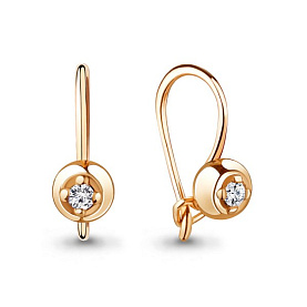 Серьги Аквамарин - Золото 375, Фианит (арт. 40963.8)