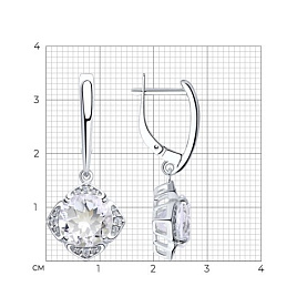 Серьги SOKOLOV - Серебро 925, Горный хрусталь, Фианит (арт. 92022062)