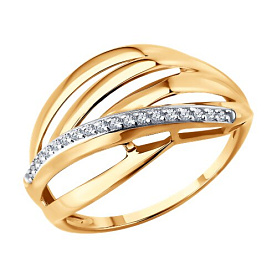 Кольцо SOKOLOV - Золото 585, Фианит (арт. 019708)