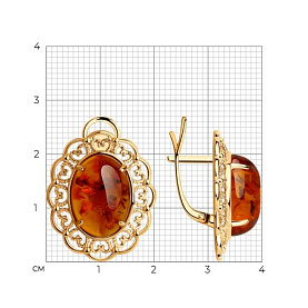Серьги Diamant - Серебро 925, Янтарь (арт. 93-320-00849-1)