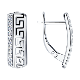 Серьги SOKOLOV - Серебро 925, Фианит, Эмаль (арт. 94021532)