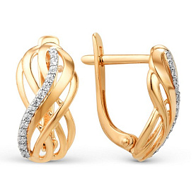 Серьги ЮФ Династия - Золото 375, Фианит (арт. 001932-5102)