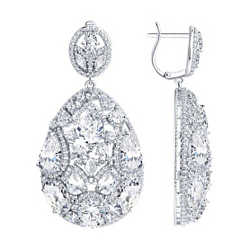 Серьги Diamant - Серебро 925, Фианит (арт. 94-121-00289-1)