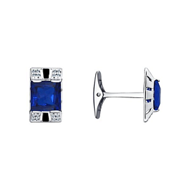 Запонки SOKOLOV - Серебро 925, Фианит, Эмаль (арт. 94160044)
