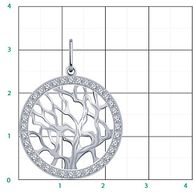 Подвеска Атолл - Серебро 925, Фианит (арт. 50207-925)
