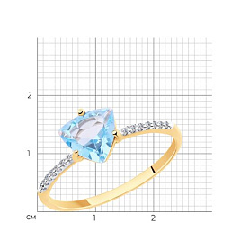 Кольцо Diamant - Золото 585, Топаз, Фианит (арт. 51-310-00291-1)