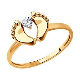 Кольцо SOKOLOV - Золото 585, Фианит (арт. 019036)