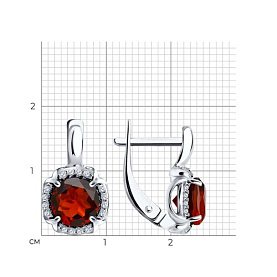 Серьги SOKOLOV - Серебро 925, Гранат, Фианит (арт. 92021681)
