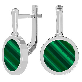 Серьги POKROVSKY - Серебро 925, Синтетический малахит (арт. 2101624-05725)