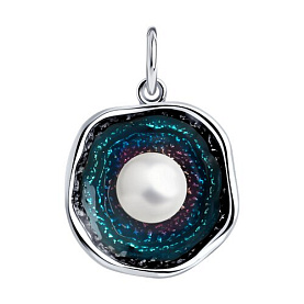 Подвеска Diamant - Серебро 925, Жемчуг культивированный, Эмаль (арт. 95-330-01778-1)