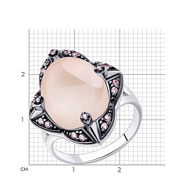 Кольцо Diamant - Серебро 925, Кварц, Фианит (арт. 94-310-00964-1)