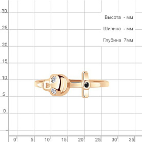 Кольцо Аквамарин - Серебро 925, Фианит (арт. 68902АЧ.6)