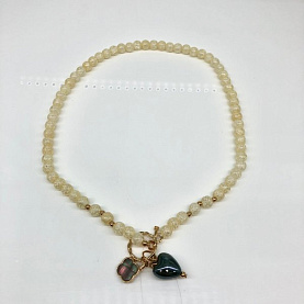 Колье Фиделис - Прочие материалы, Стекло (арт. SN-06Hclover-ye-Y)