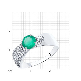 Кольцо Diamant - Серебро 925, Агат, Фианит (арт. 94-310-00787-1)