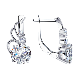 Серьги SOKOLOV - Серебро 925, Фианит (арт. 94020456)