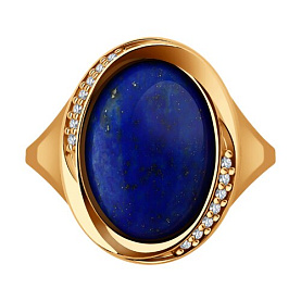 Кольцо SOKOLOV - Серебро 925, Ляпис, Фианит (арт. 83010260)