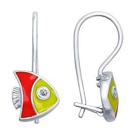 Серьги SOKOLOV - Серебро 925, Фианит, Эмаль (арт. 94022645)