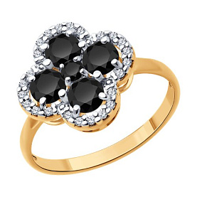 Кольцо SOKOLOV - Серебро 925, Фианит, Шпинель (арт. 92014599)