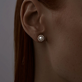 Серьги SOKOLOV - Серебро 925, Жемчуг культивированный, Фианит (арт. 92022492)