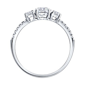 Кольцо SOKOLOV - Золото 585, Фианит (арт. 019884-3)