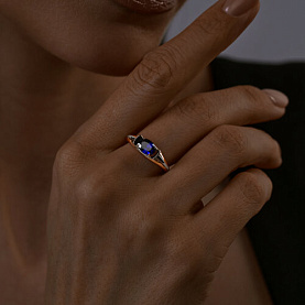 Кольцо SOKOLOV - Серебро 925, Синтетический сапфир (арт. 88010071)