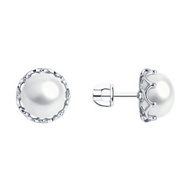 Серьги Diamant - Серебро 925, Жемчуг культивированный (арт. 94-322-01949-1)