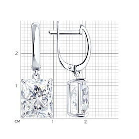 Серьги Diamant - Серебро 925, Фианит (арт. 94-121-00082-1)