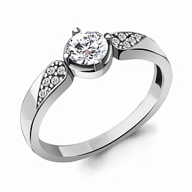 Кольцо Аквамарин - Серебро 925, Фианит (арт. 68931А.5)