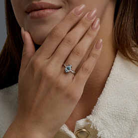 Кольцо SOKOLOV - Серебро 925, Топаз, Фианит (арт. 92014903)
