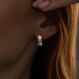 Серьги SOKOLOV - Серебро 925, Фианит (арт. 94022709)