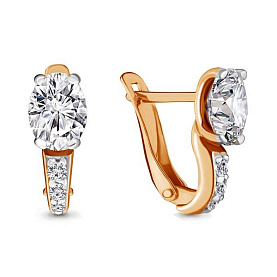 Серьги Аквамарин - Серебро 925, Фианит (арт. 46730А.6)