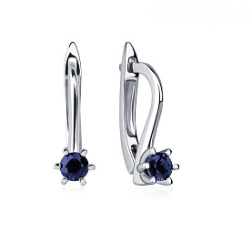 Серьги Platinum Lab. - Платина 950, Сапфир (арт. ПС-231С-01)