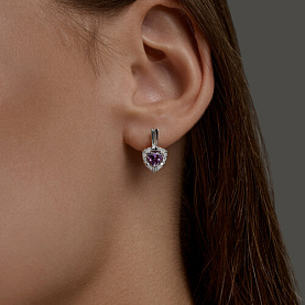 Серьги SOKOLOV - Серебро 925, Аметист, Фианит (арт. 92025336)