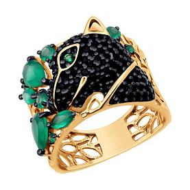 Кольцо SOKOLOV - Серебро 925, Агат, Фианит (арт. 92014553)